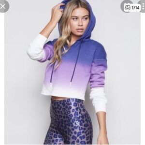 Good American Purple and White Ombre Hoodie
